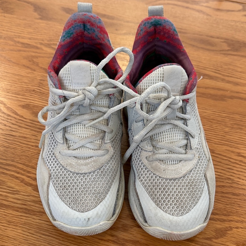 Under Armour Kids Gray and Red Sneakers